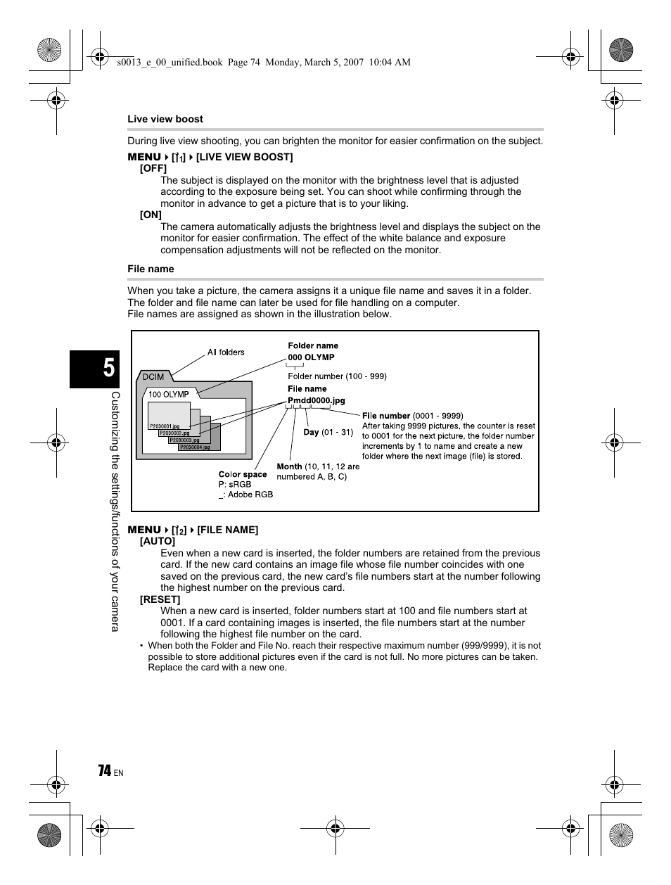 Olympus EVOLT E-410 User Manual | Page 74 / 132