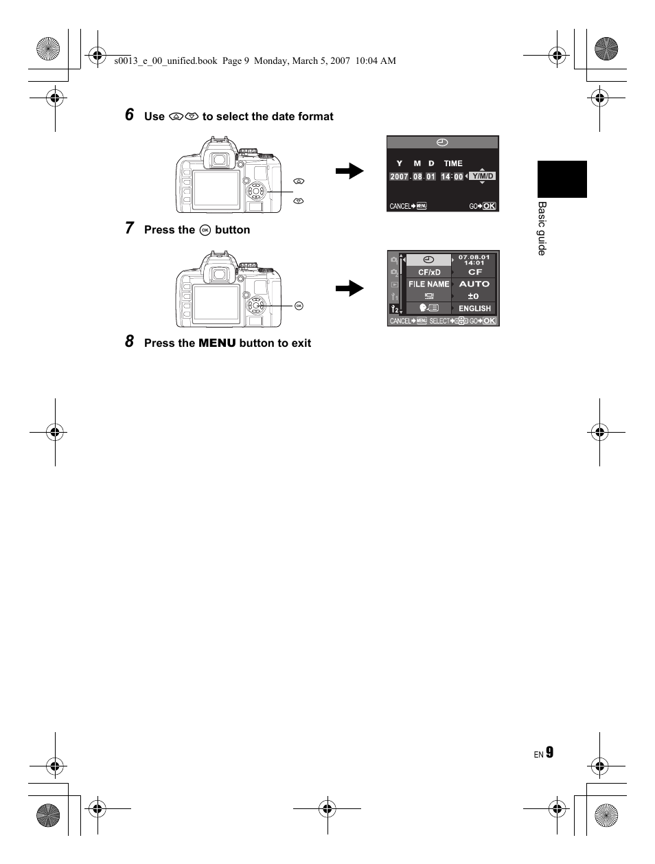 Olympus EVOLT E-410 User Manual | Page 9 / 132
