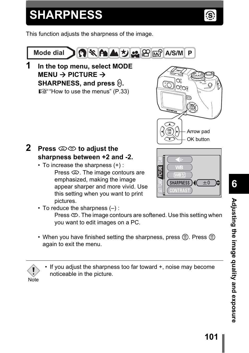 Sharpness, P.101 | Olympus C-5000 Zoom User Manual | Page 102 / 215
