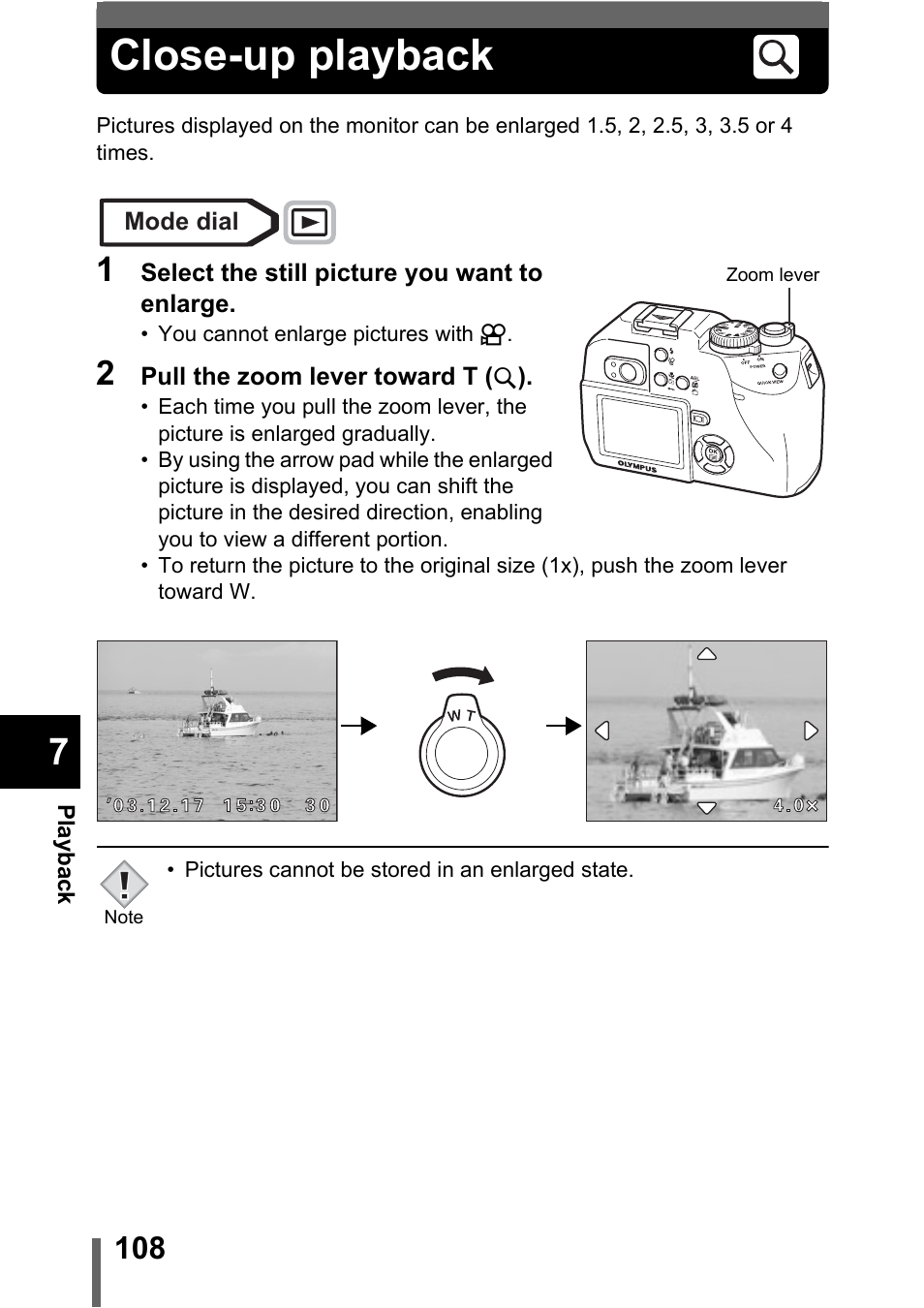 Close-up playback | Olympus C-5000 Zoom User Manual | Page 109 / 215