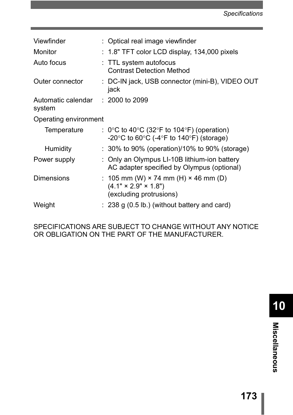 Olympus C-5000 Zoom User Manual | Page 174 / 215