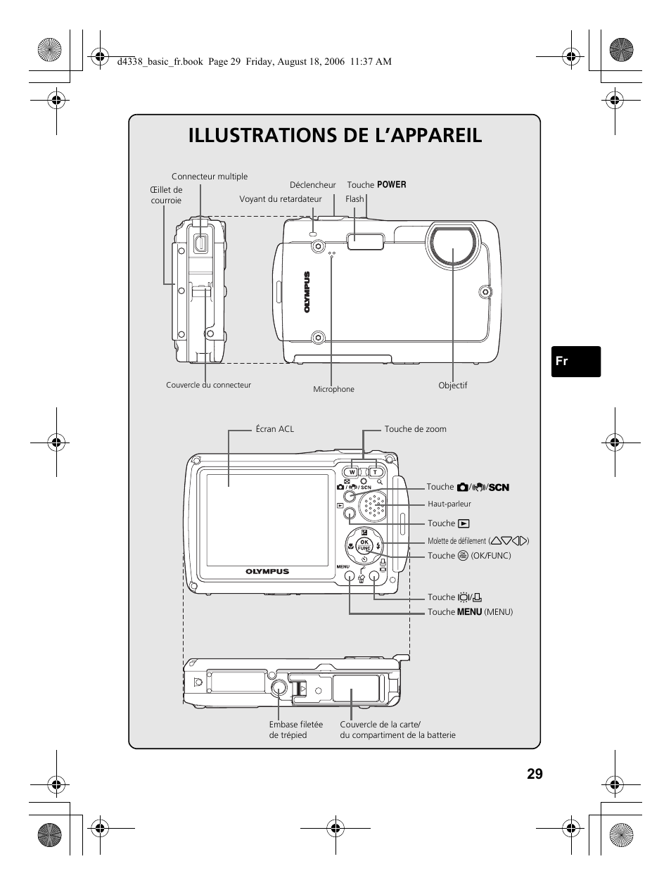 Illustrations de l’appareil | Olympus Stylus 725 SW User Manual | Page 29 / 84