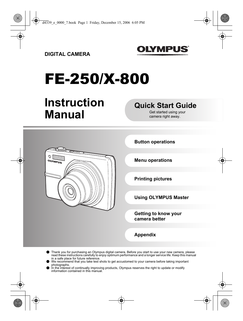 Olympus FE-250 User Manual | 76 pages
