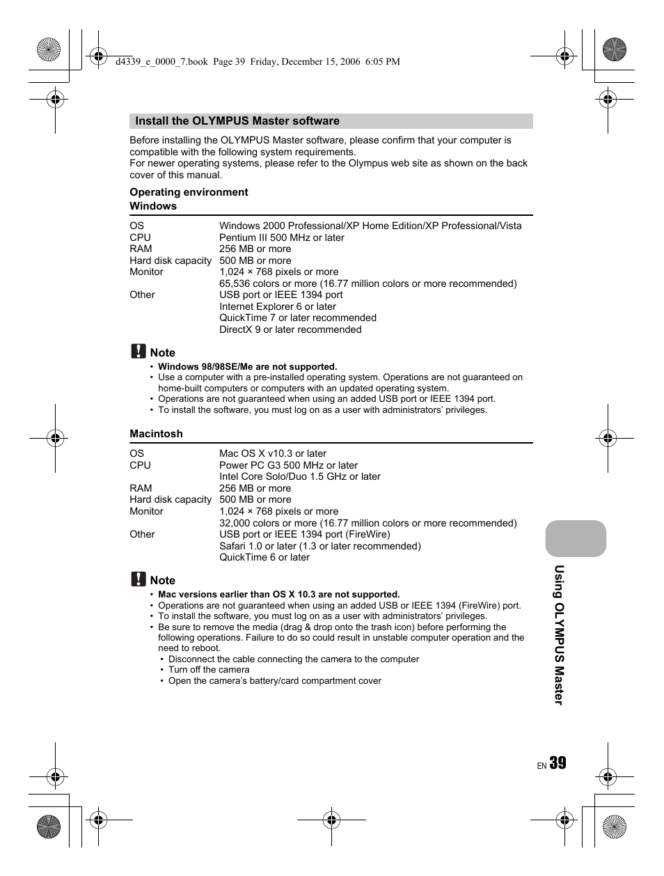 Olympus FE-250 User Manual | Page 39 / 76
