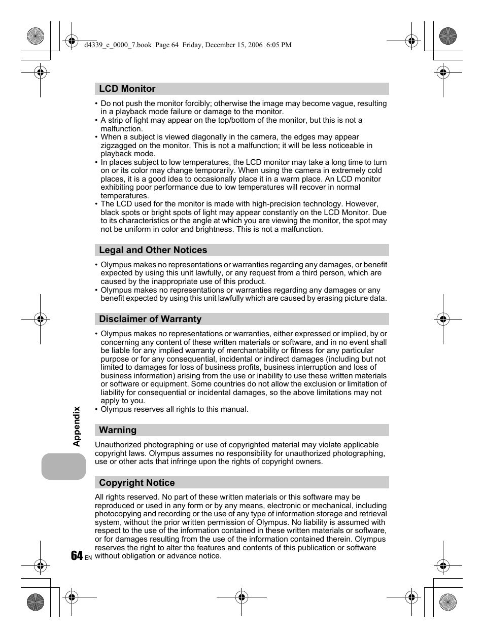 Olympus FE-250 User Manual | Page 64 / 76