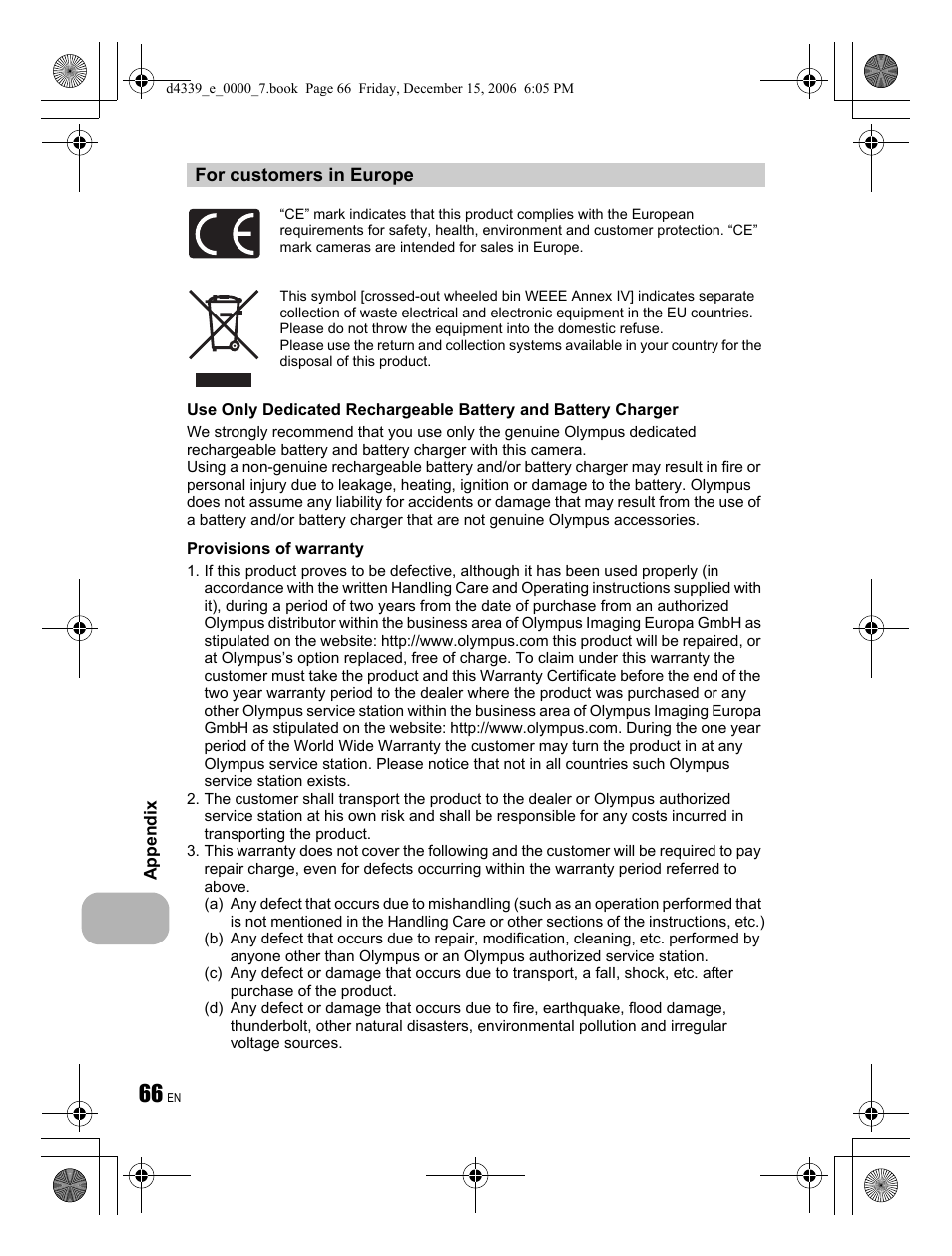 Olympus FE-250 User Manual | Page 66 / 76