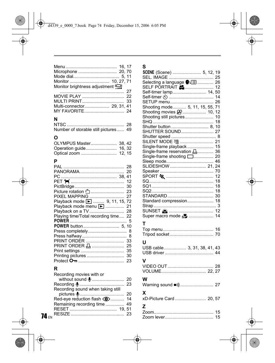 Olympus FE-250 User Manual | Page 74 / 76