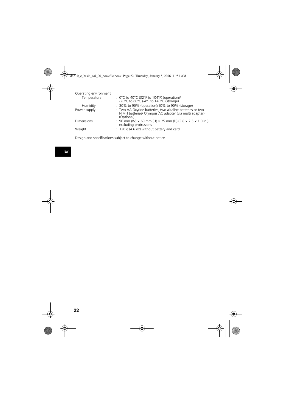 Olympus FE-130 User Manual | Page 22 / 108