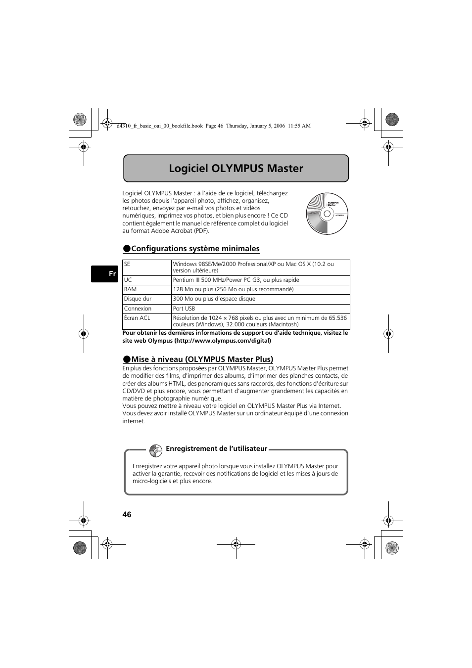 Logiciel olympus master | Olympus FE-130 User Manual | Page 46 / 108