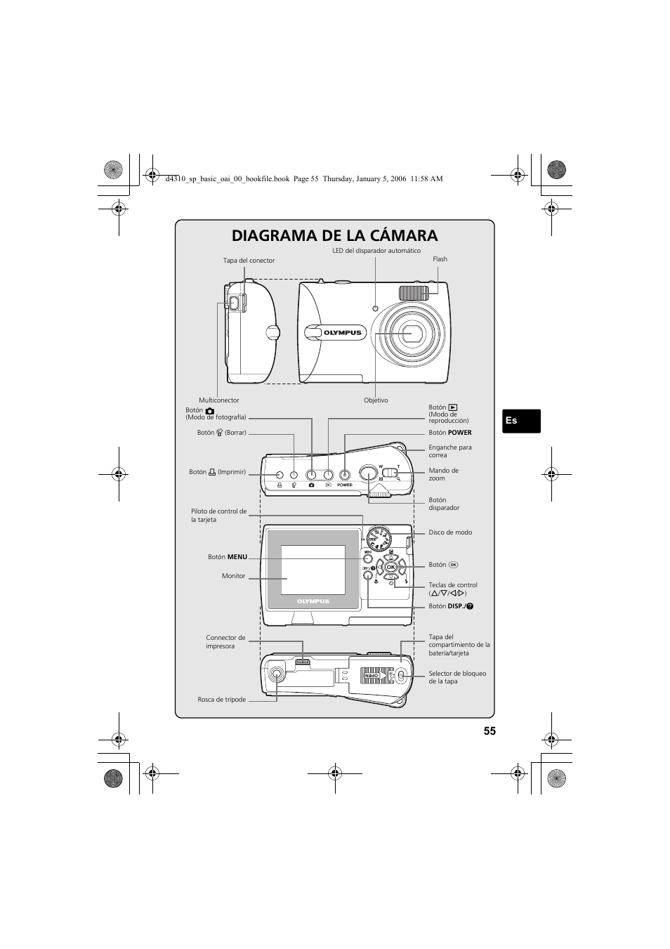 Diagrama de la cámara | Olympus FE-130 User Manual | Page 55 / 108