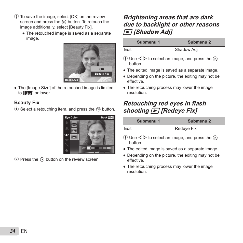 34 en | Olympus SZ-15 User Manual | Page 34 / 79