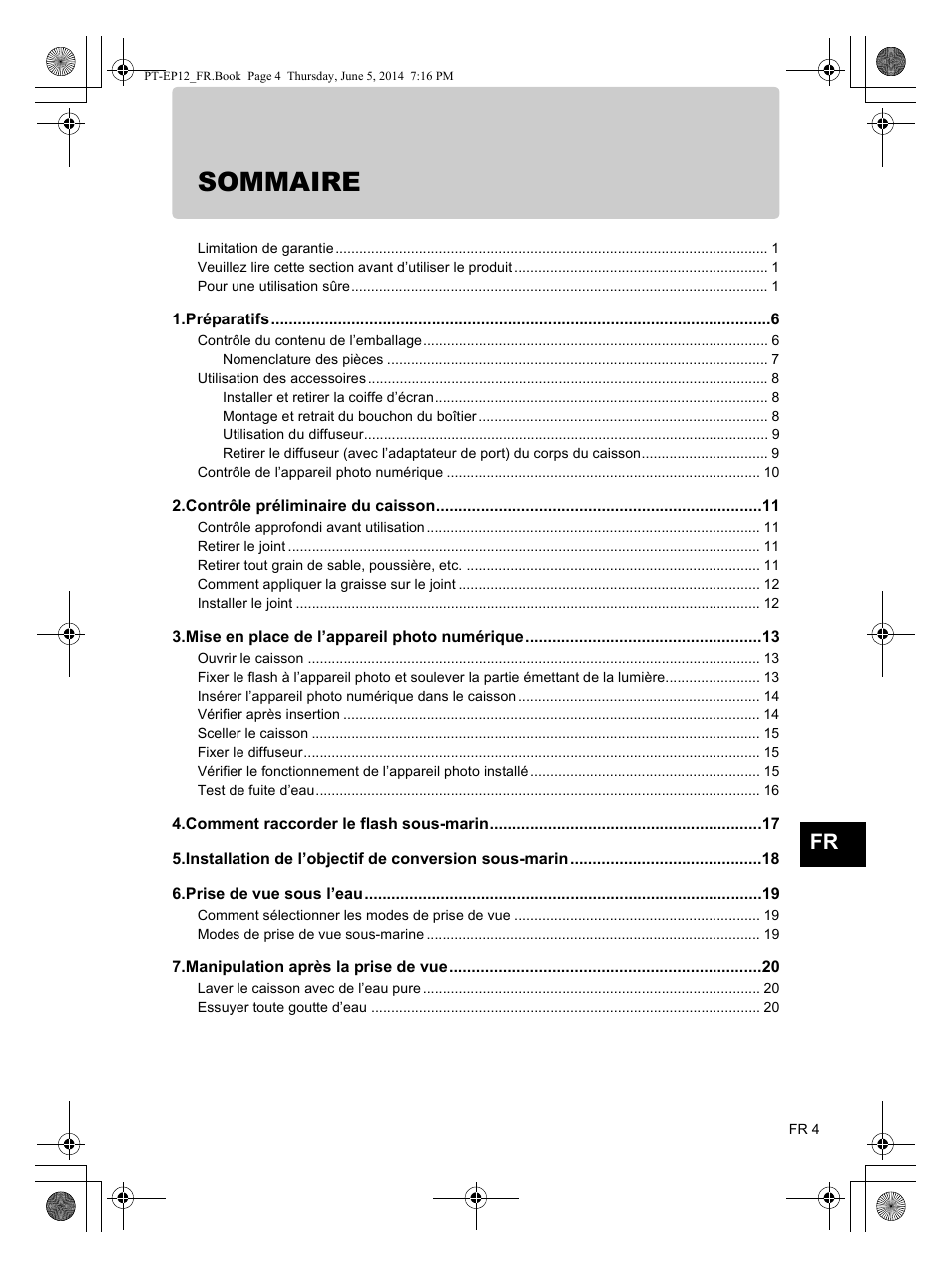 Sommaire | Olympus PTEP12 User Manual | Page 29 / 96