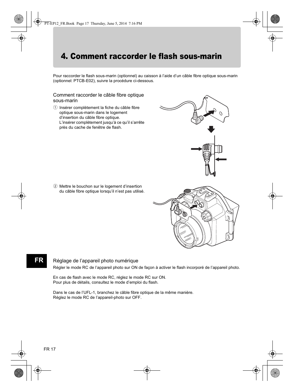 Comment raccorder le flash sous-marin | Olympus PTEP12 User Manual | Page 42 / 96