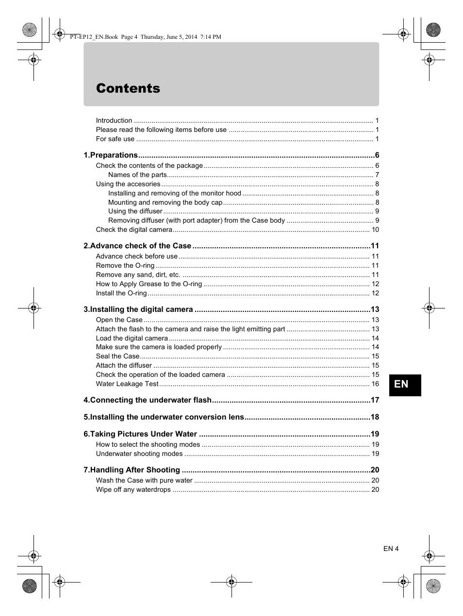 Olympus PTEP12 User Manual | Page 5 / 96