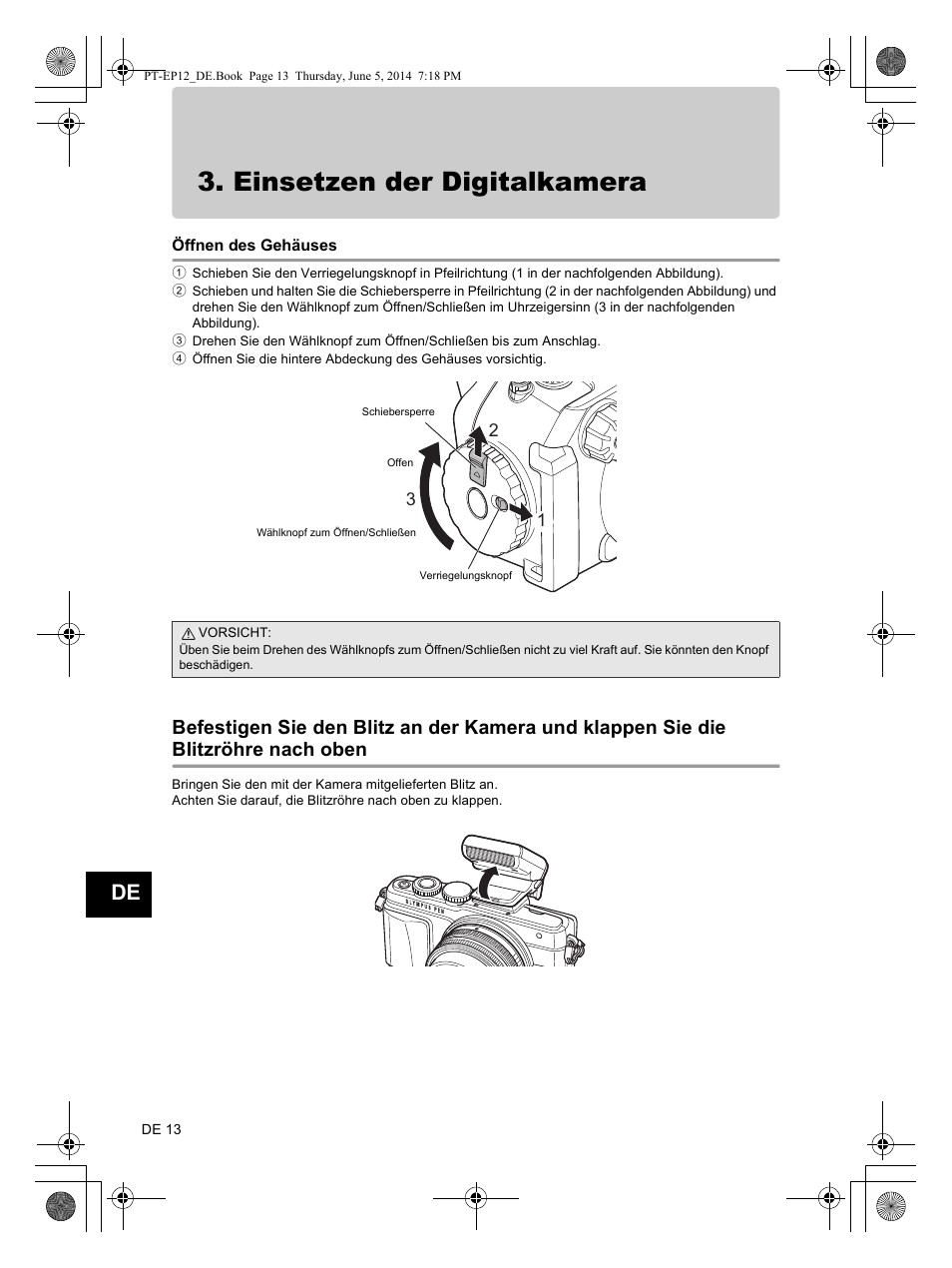 Einsetzen der digitalkamera | Olympus PTEP12 User Manual | Page 62 / 96