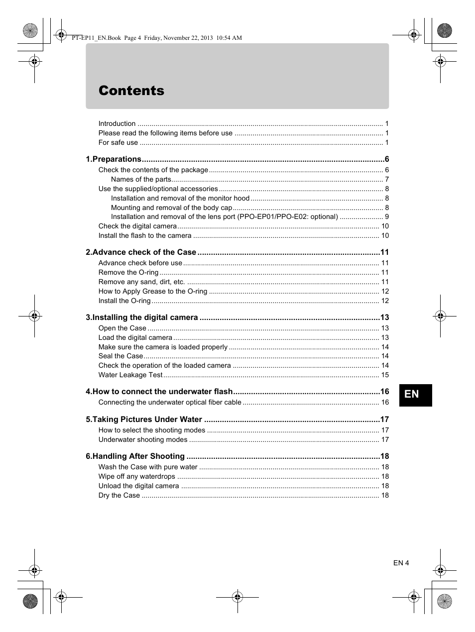 Olympus PTEP11 User Manual | Page 5 / 89