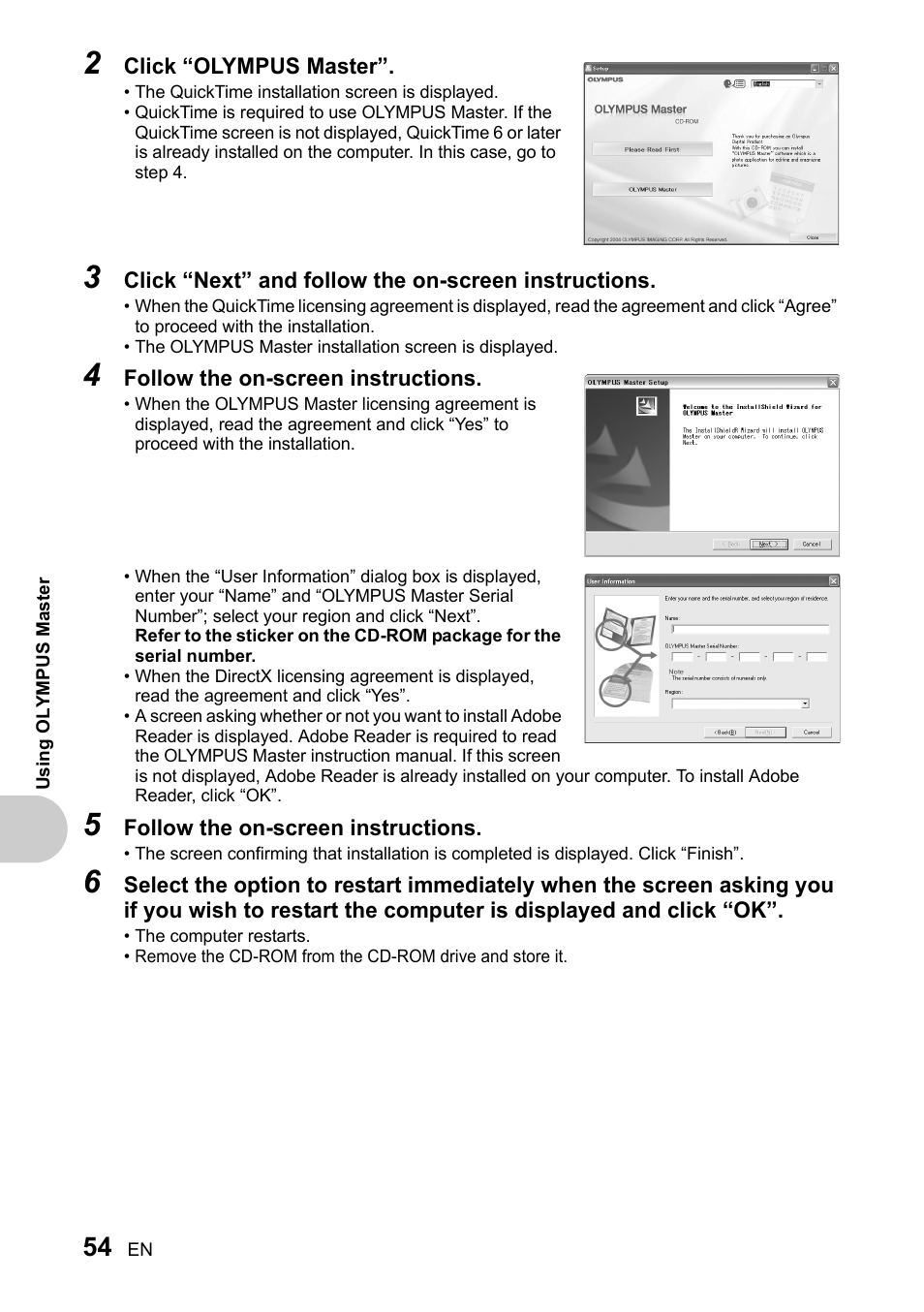 Olympus SP-510 UZ User Manual | Page 54 / 96