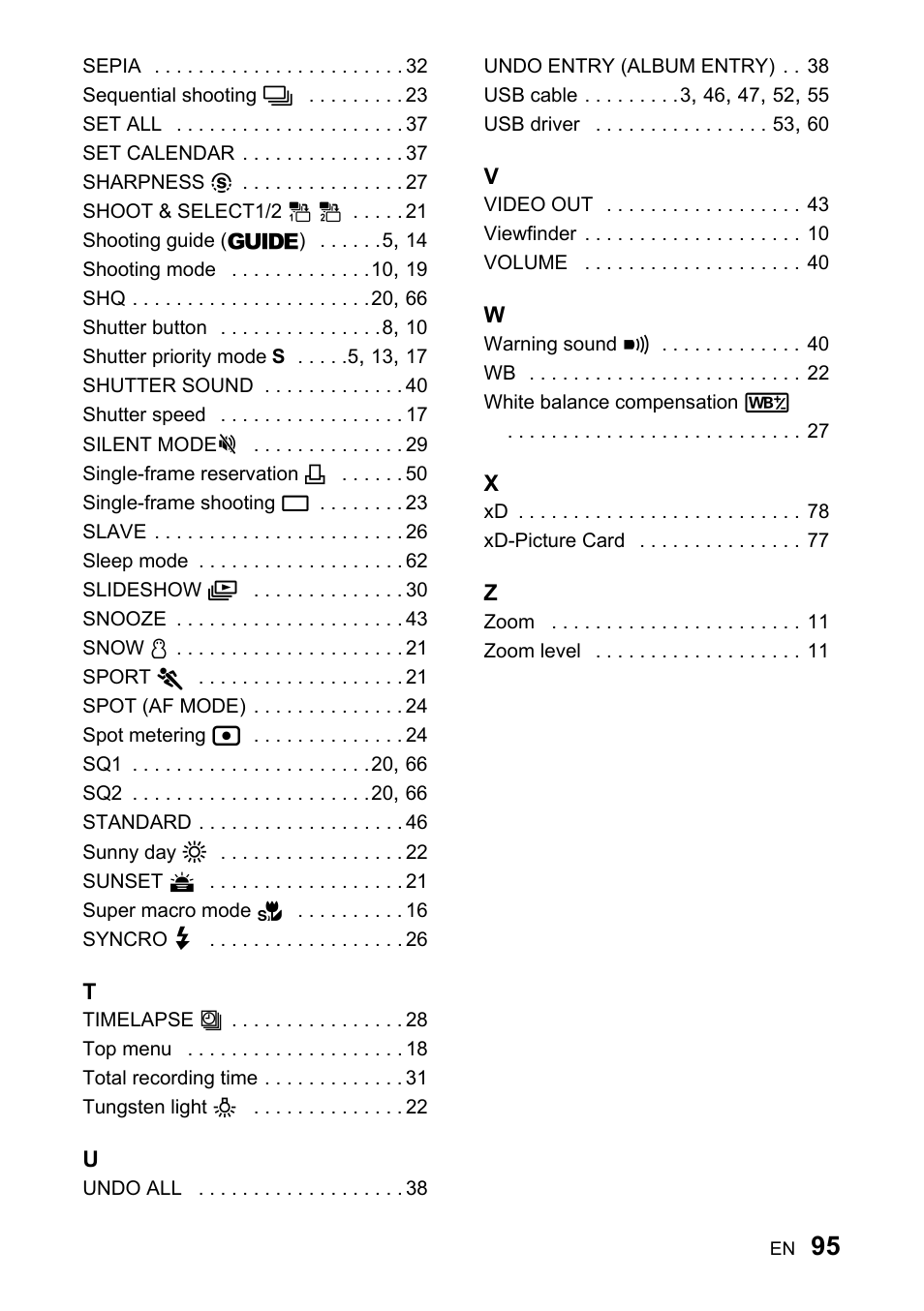 Olympus SP-510 UZ User Manual | Page 95 / 96