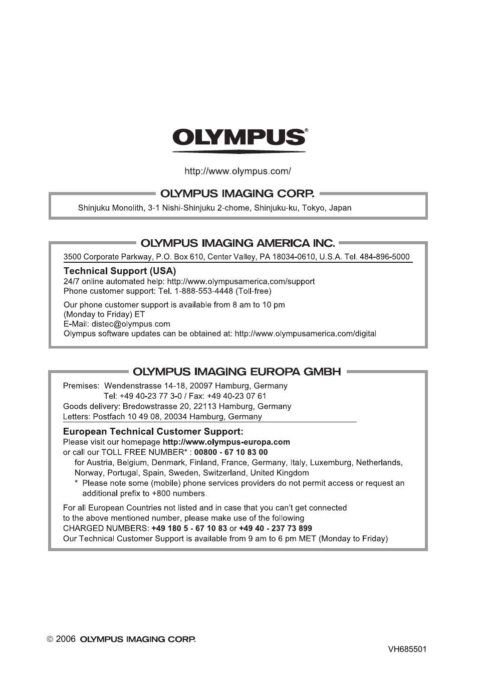 Olympus SP-510 UZ User Manual | Page 96 / 96