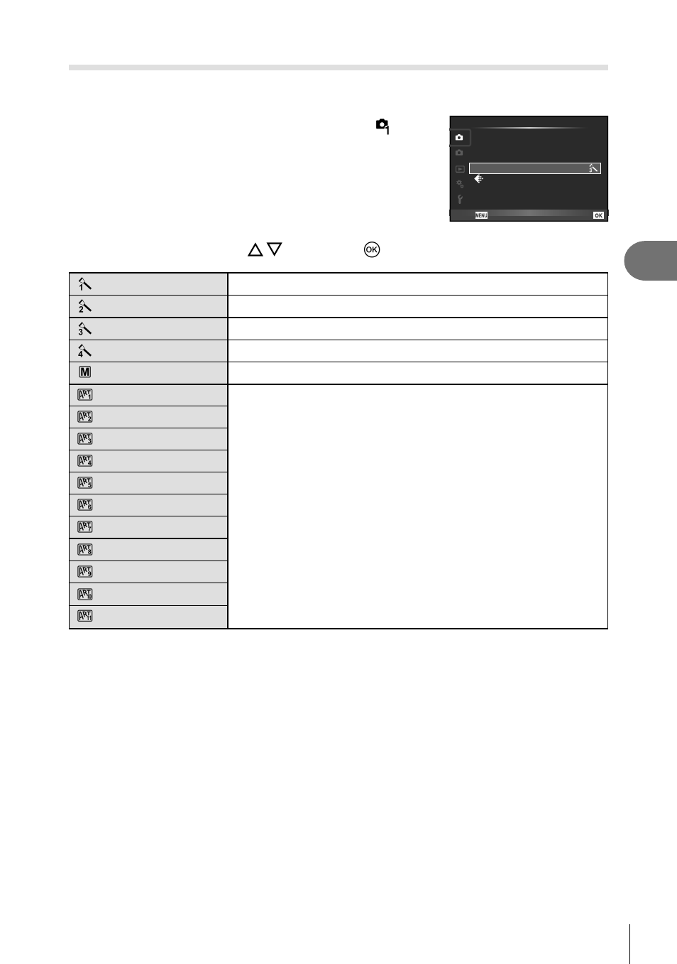 Processing options (picture mode), Select [picture mode] in shooting menu w, Select an option with fg and press q | Olympus Stylus XZ-2 iHS User Manual | Page 49 / 102
