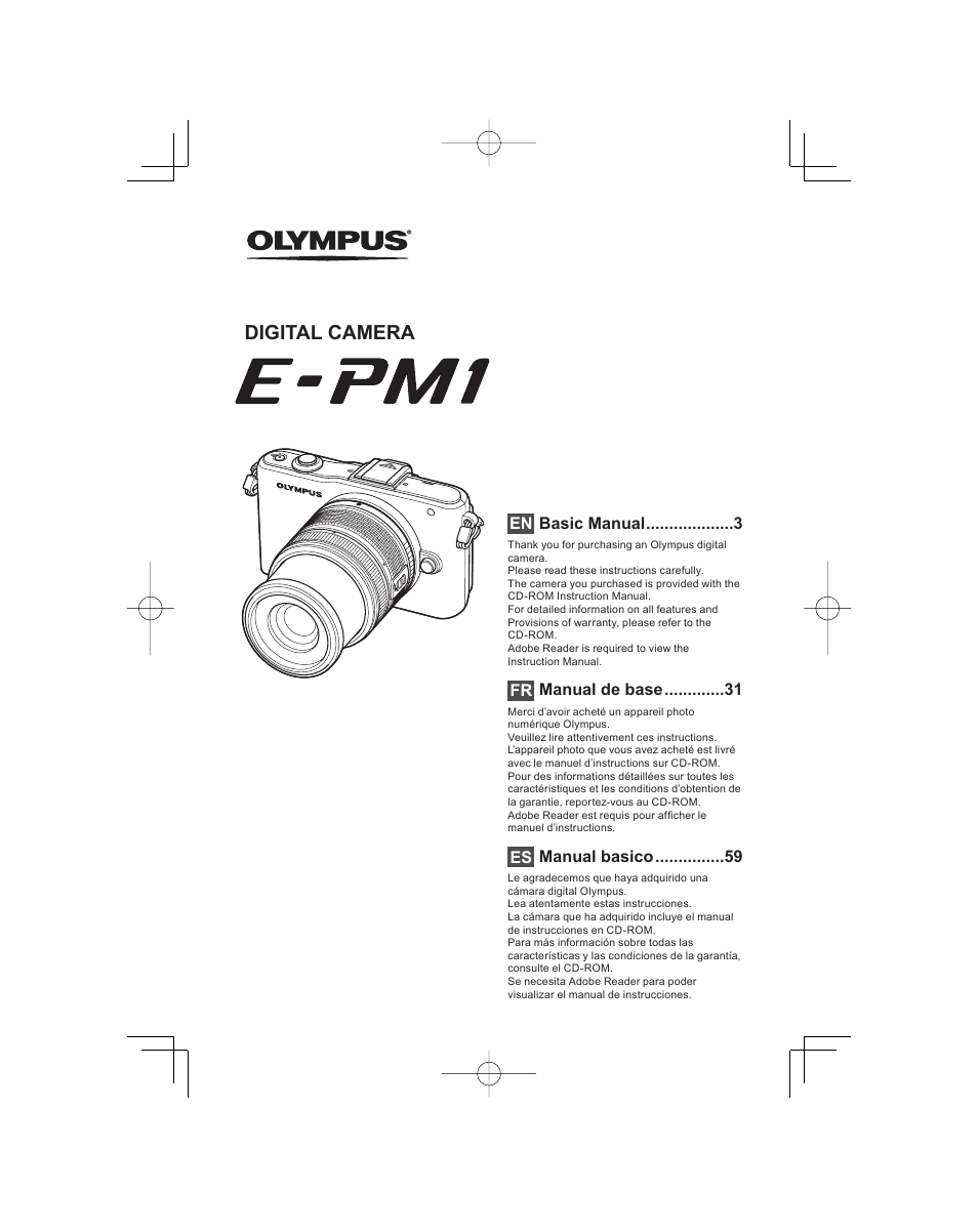 Olympus E-PM1 User Manual | 92 pages