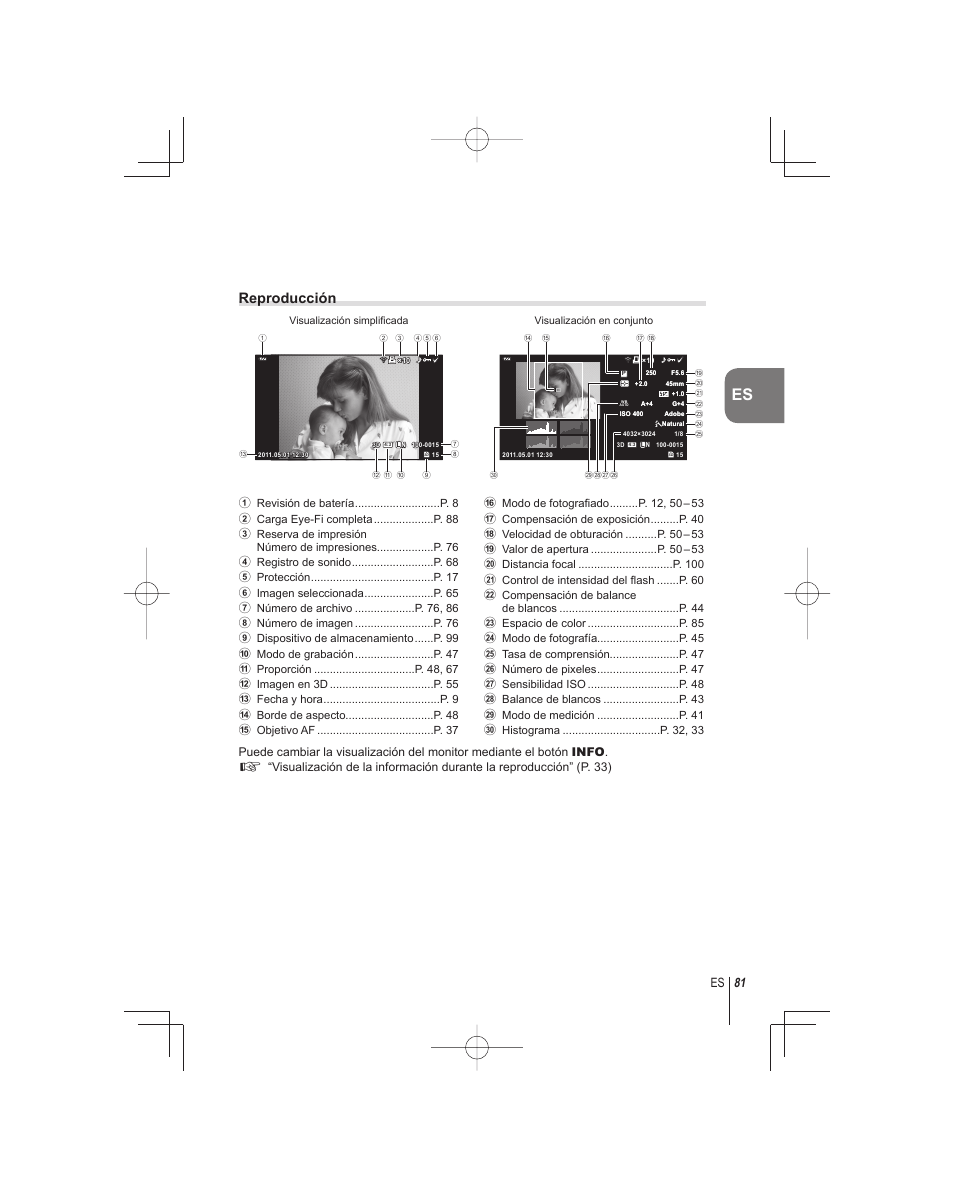 Reproducción | Olympus E-PM1 User Manual | Page 81 / 92