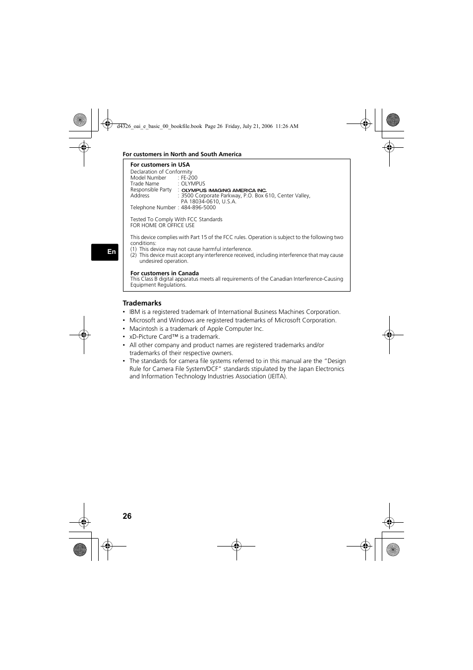 Olympus FE-200 User Manual | Page 26 / 108