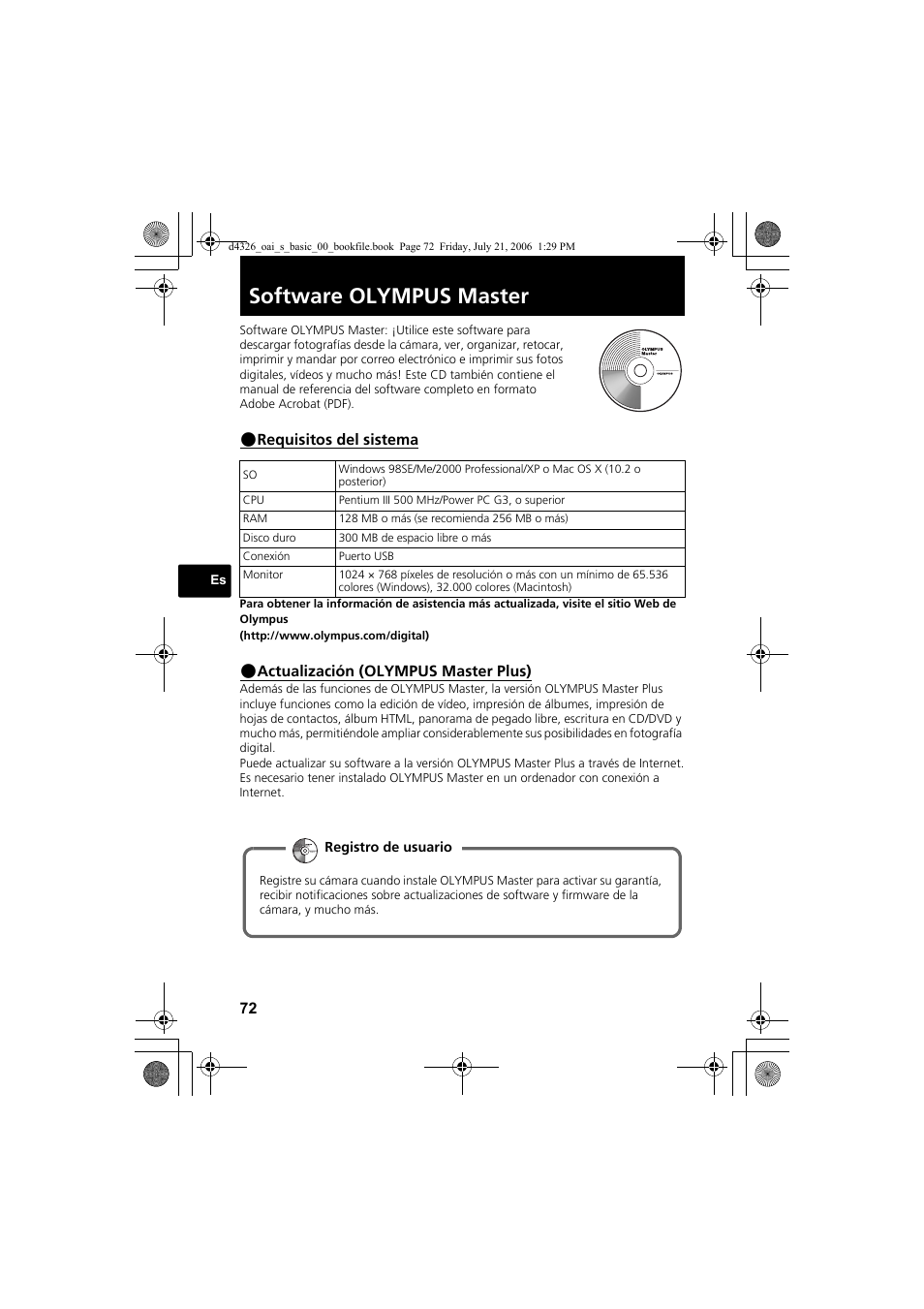 Software olympus master | Olympus FE-200 User Manual | Page 72 / 108