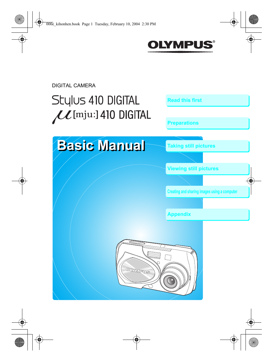 Olympus Stylus 410 Digital User Manual | 72 pages
