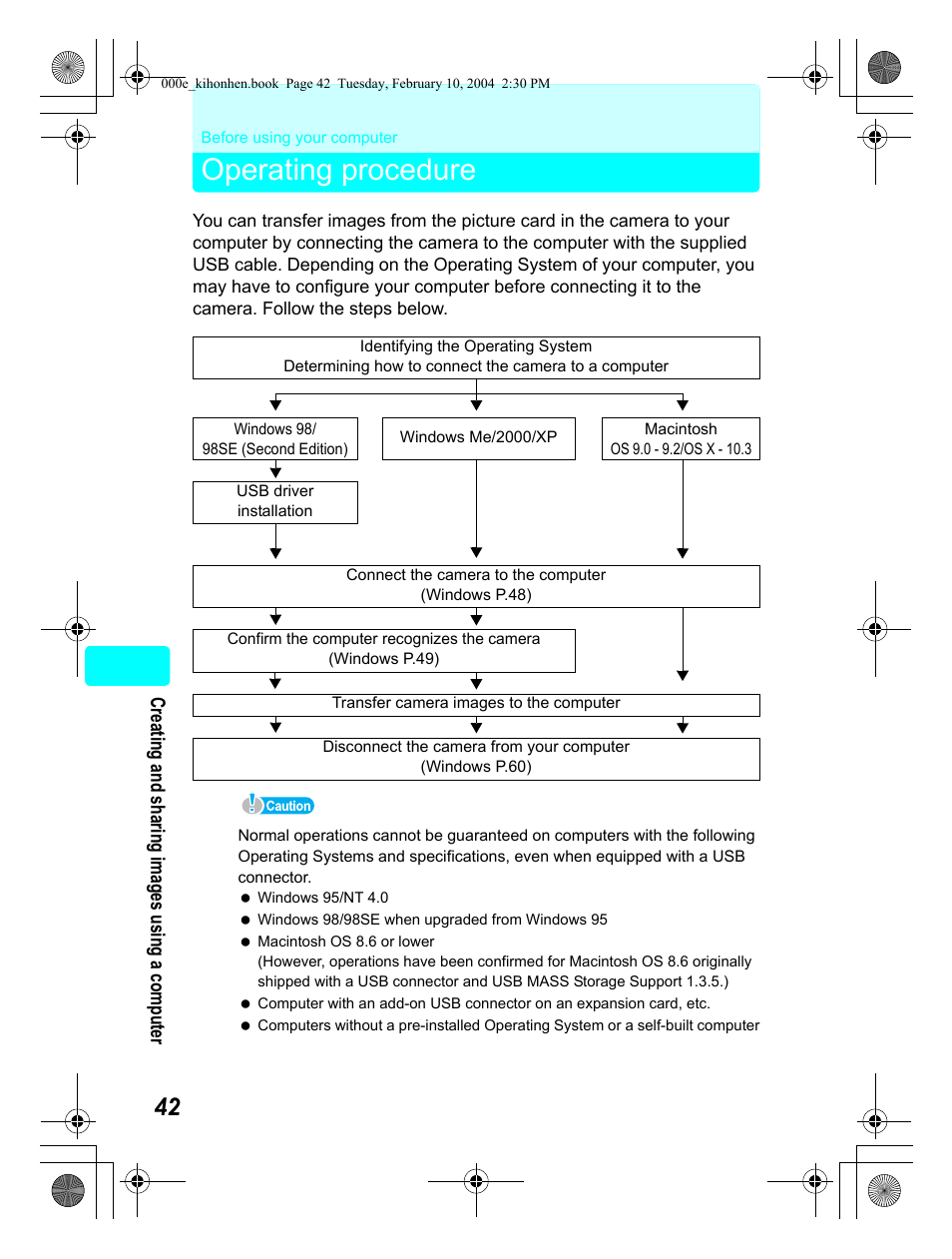 Operating procedure | Olympus Stylus 410 Digital User Manual | Page 42 / 72