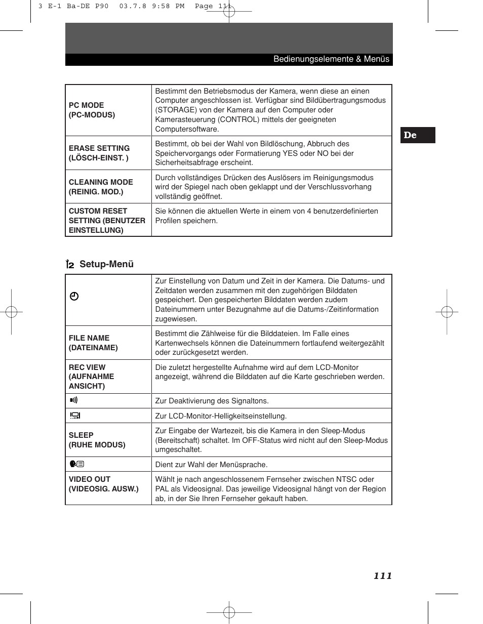 Olympus E-1 User Manual | Page 111 / 180