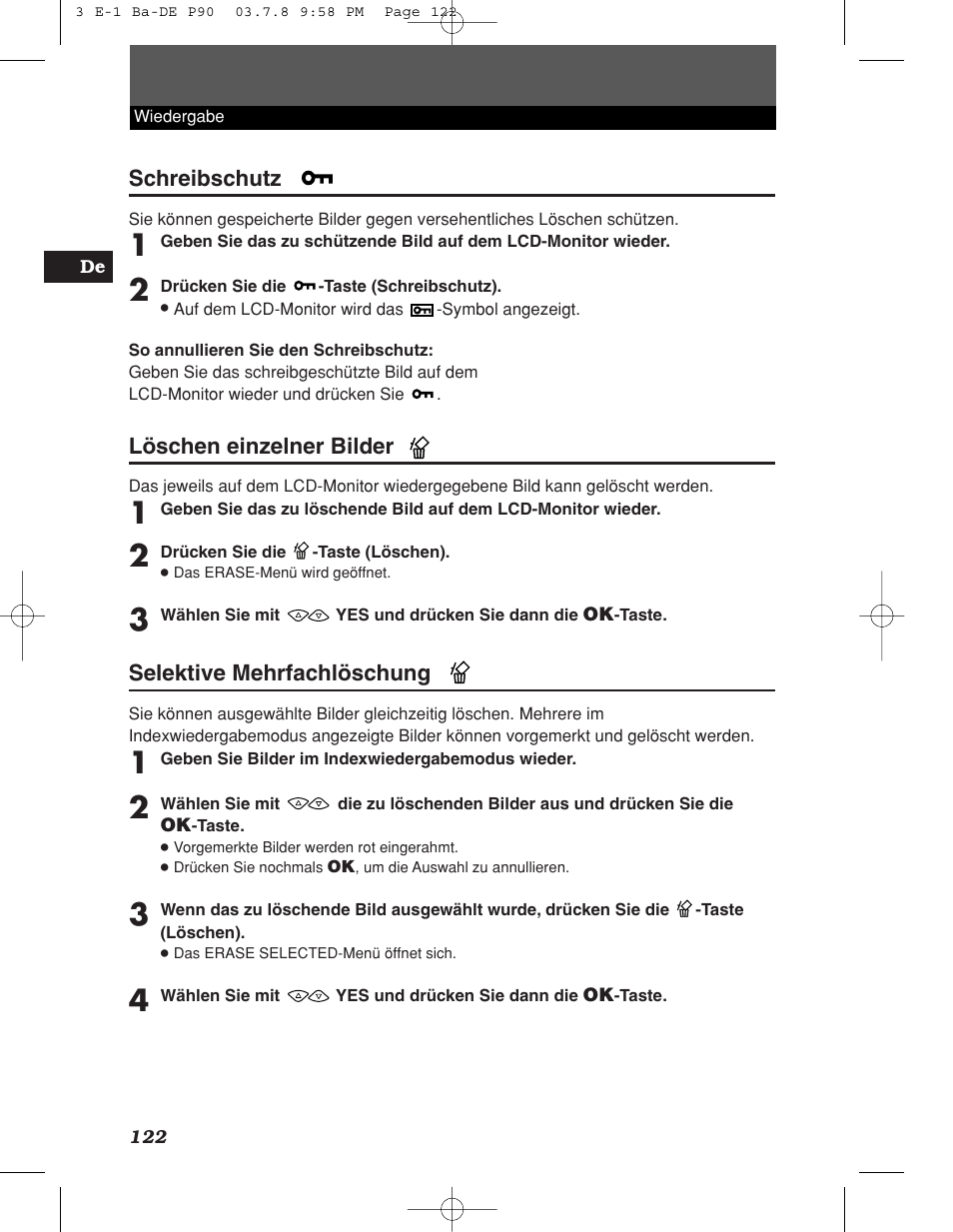 Olympus E-1 User Manual | Page 122 / 180