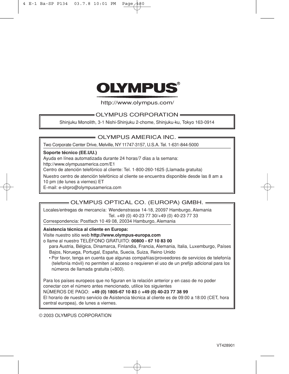 Olympus E-1 User Manual | Page 180 / 180