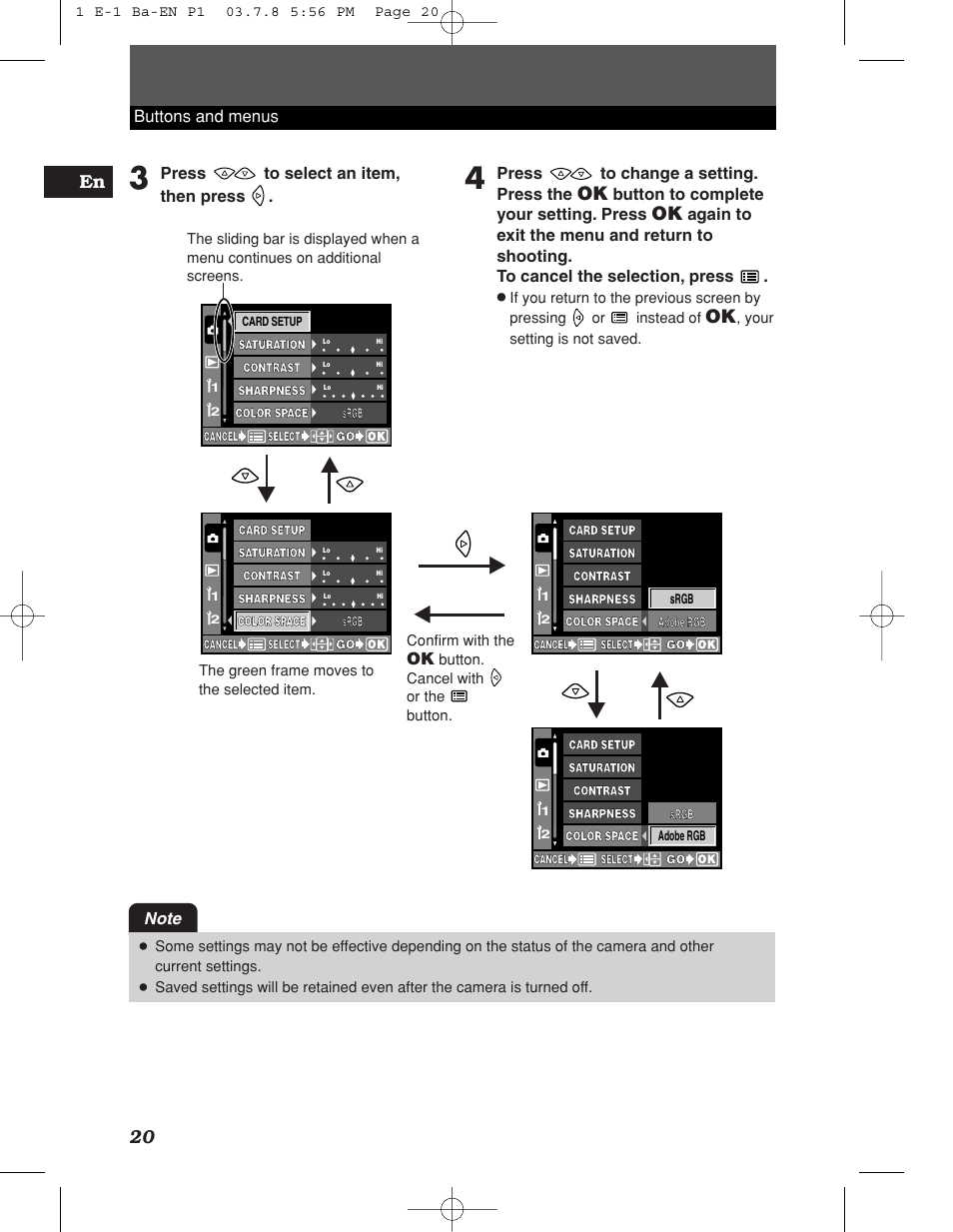 20 en | Olympus E-1 User Manual | Page 20 / 180