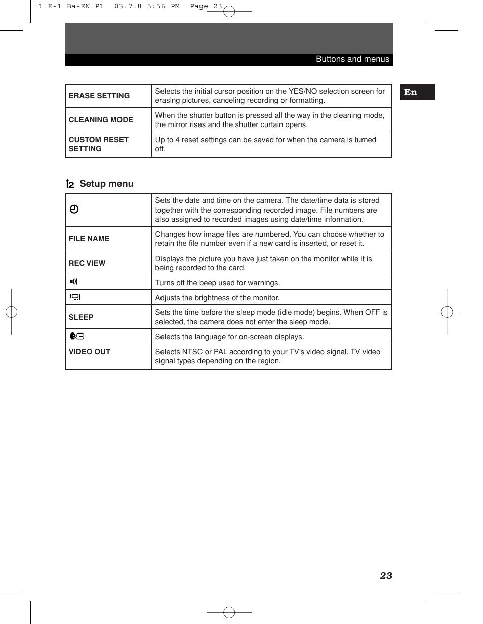 Olympus E-1 User Manual | Page 23 / 180