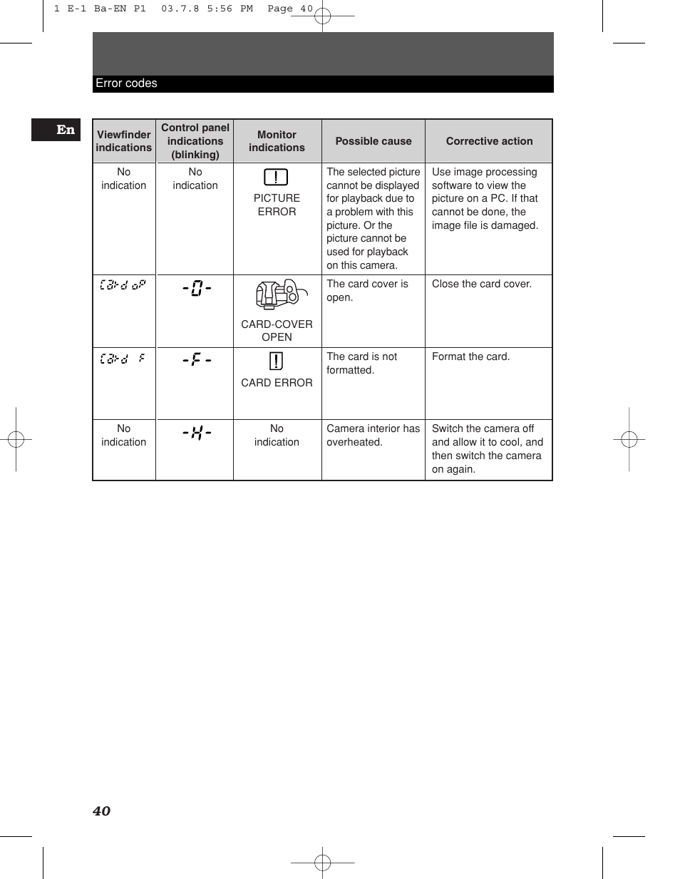 40 en | Olympus E-1 User Manual | Page 40 / 180