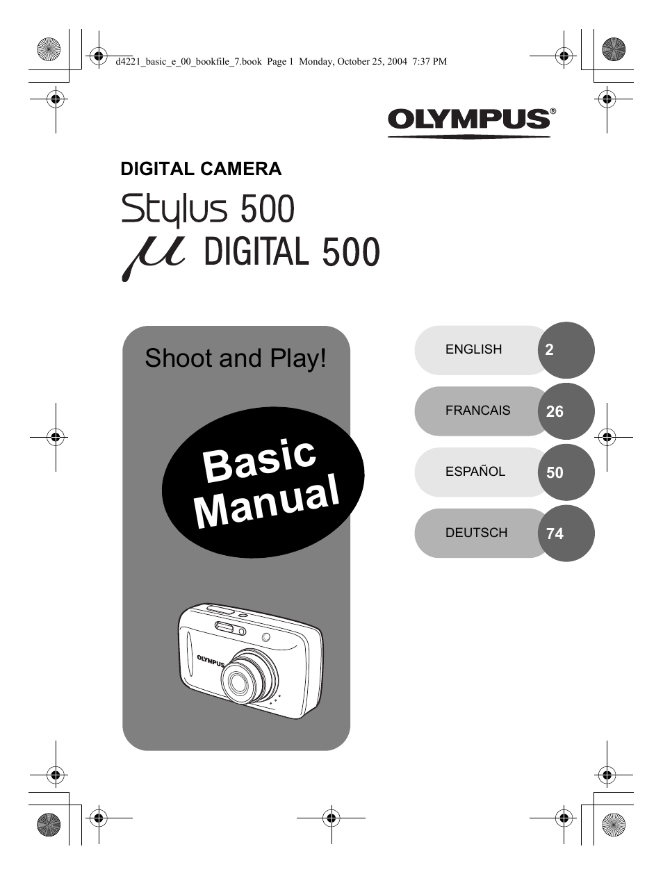 Olympus Stylus 500 Digital User Manual | 100 pages