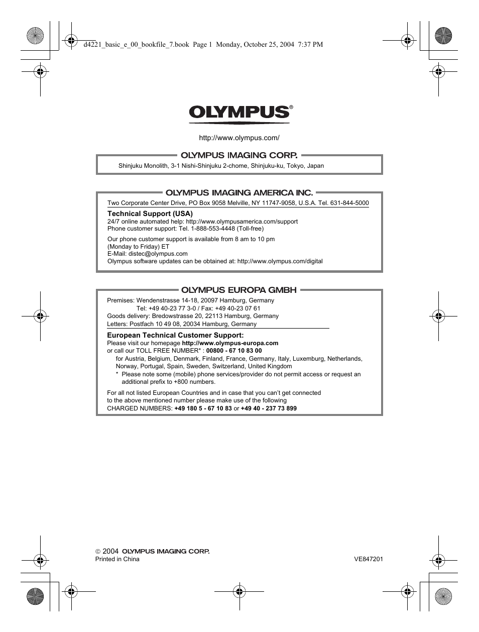 Olympus Stylus 500 Digital User Manual | Page 100 / 100