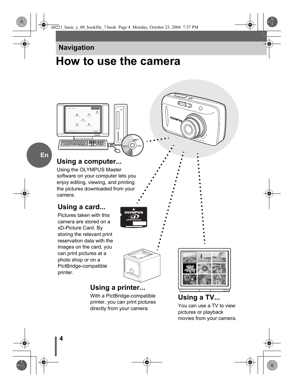 How to use the camera | Olympus Stylus 500 Digital User Manual | Page 4 / 100