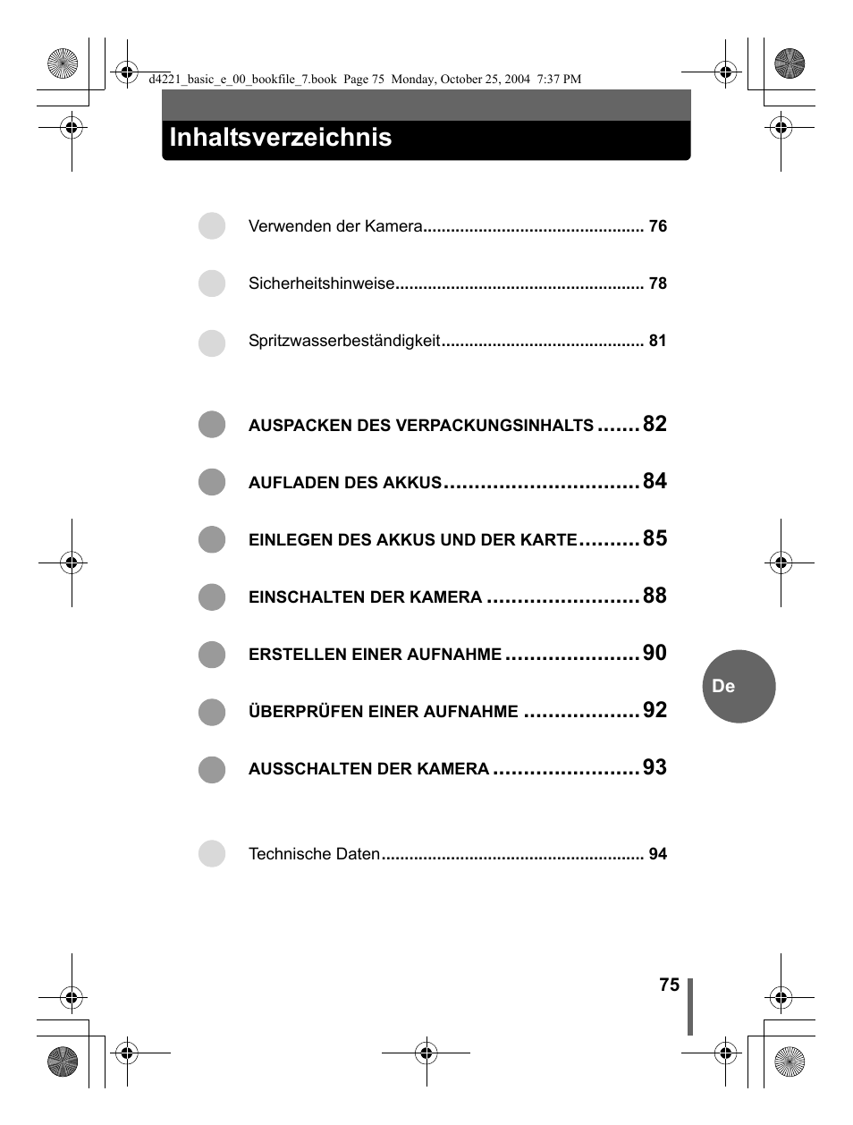 Olympus Stylus 500 Digital User Manual | Page 75 / 100