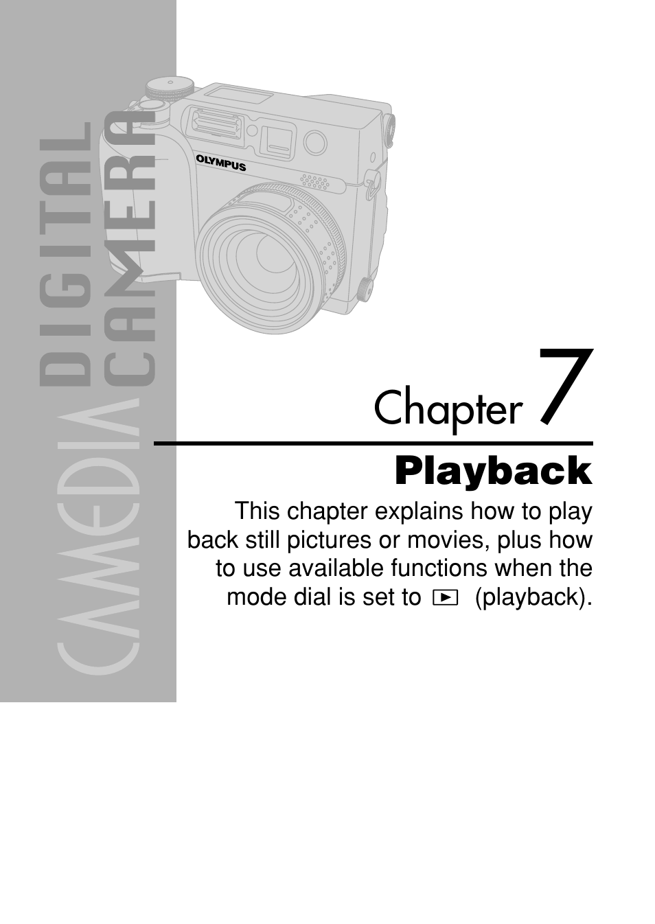 Chapter 7 playback, Playback, Chapter | Olympus C-4040 Zoom User Manual | Page 115 / 200