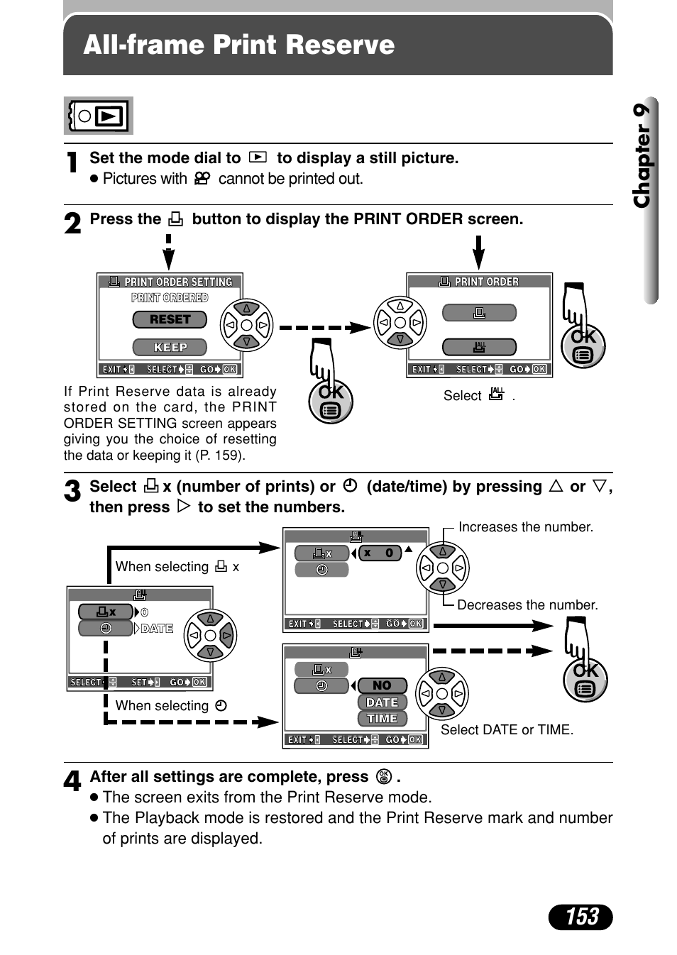 All-frame print reserve, Chapter 9 | Olympus C-4040 Zoom User Manual | Page 153 / 200