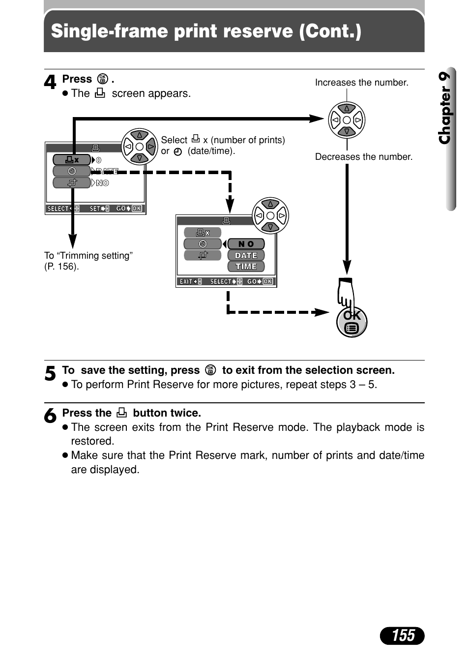 Single-frame print reserve (cont.), Chapter 9 | Olympus C-4040 Zoom User Manual | Page 155 / 200