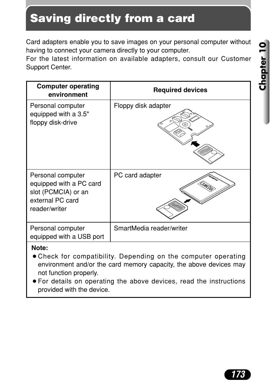 Saving directly from a card, Chapter 10 | Olympus C-4040 Zoom User Manual | Page 173 / 200