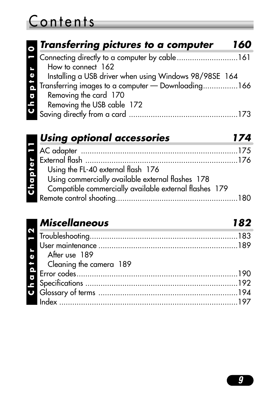 Olympus C-4040 Zoom User Manual | Page 9 / 200