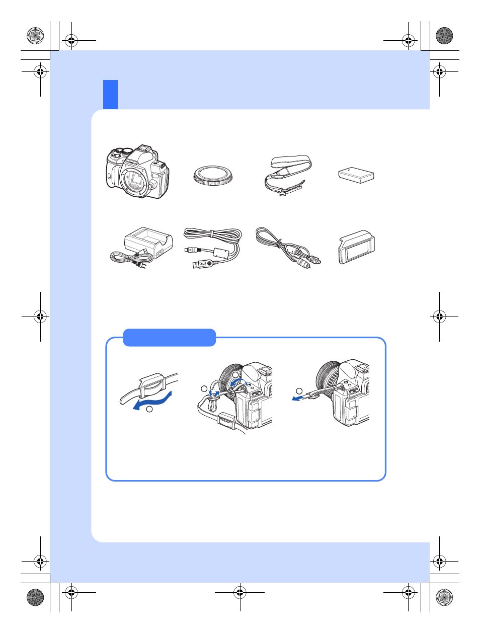 Unpack the box contents | Olympus E-620 User Manual | Page 10 / 156