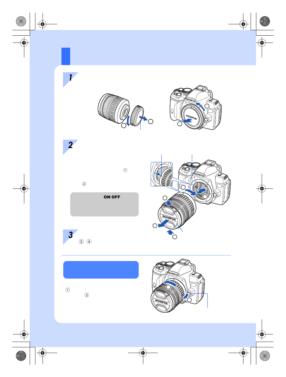 Attaching a lens to the camera | Olympus E-620 User Manual | Page 12 / 156