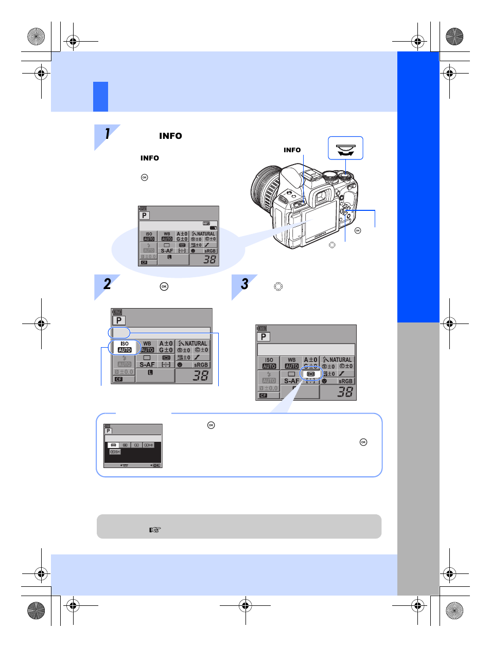 Setting while looking at the super control panel, Basic guide, Basic operat ions | Olympus E-620 User Manual | Page 21 / 156