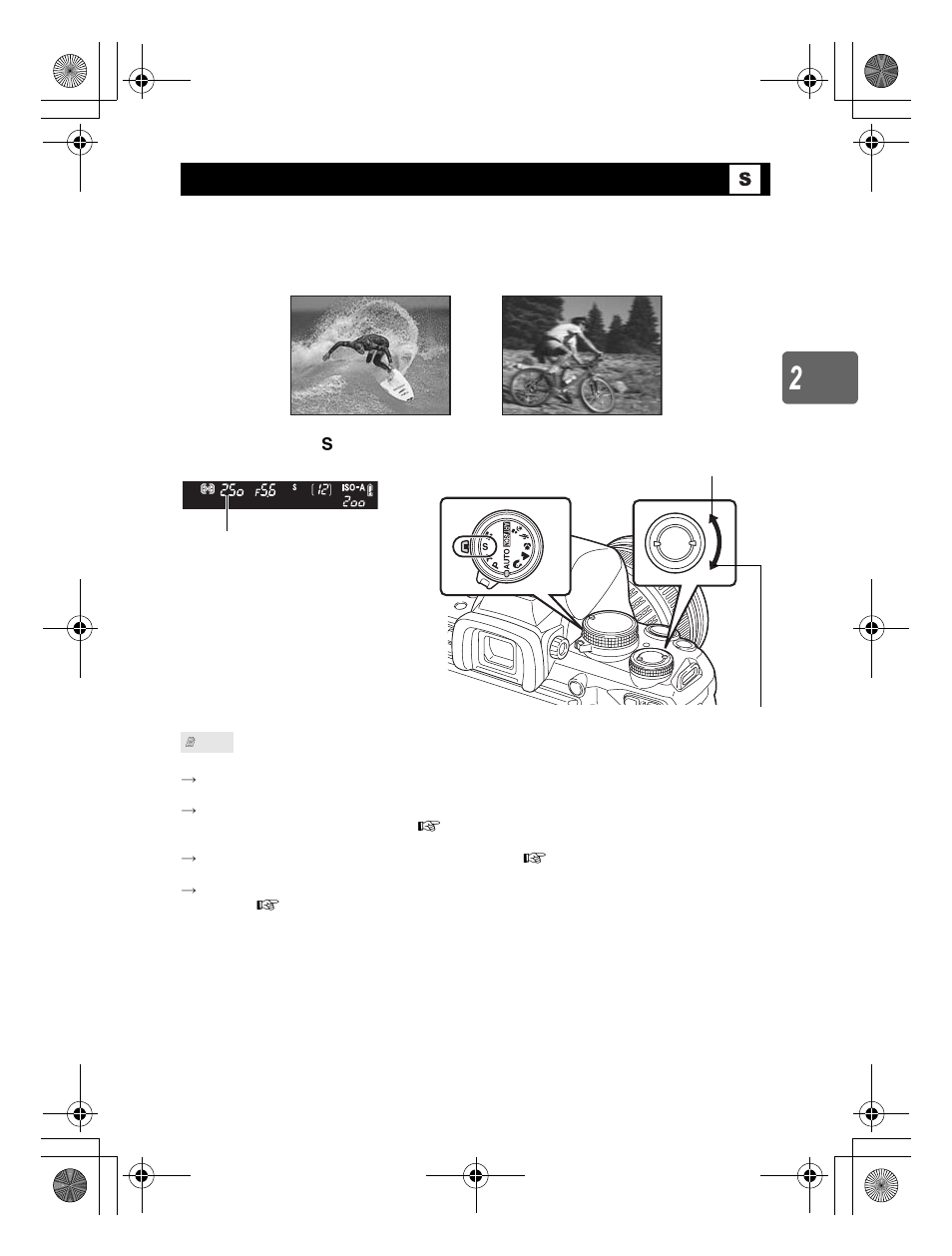 Shutter priority shooting | Olympus E-620 User Manual | Page 45 / 156