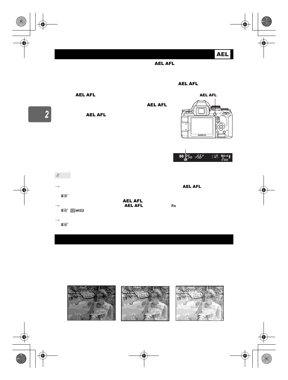 Ae lock, Ae bracketing | Olympus E-620 User Manual | Page 50 / 156